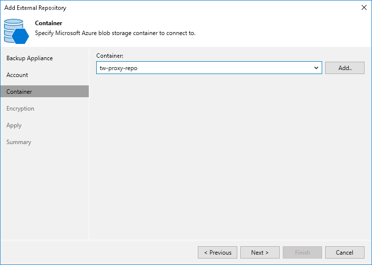 Step 4. Select Blob Container