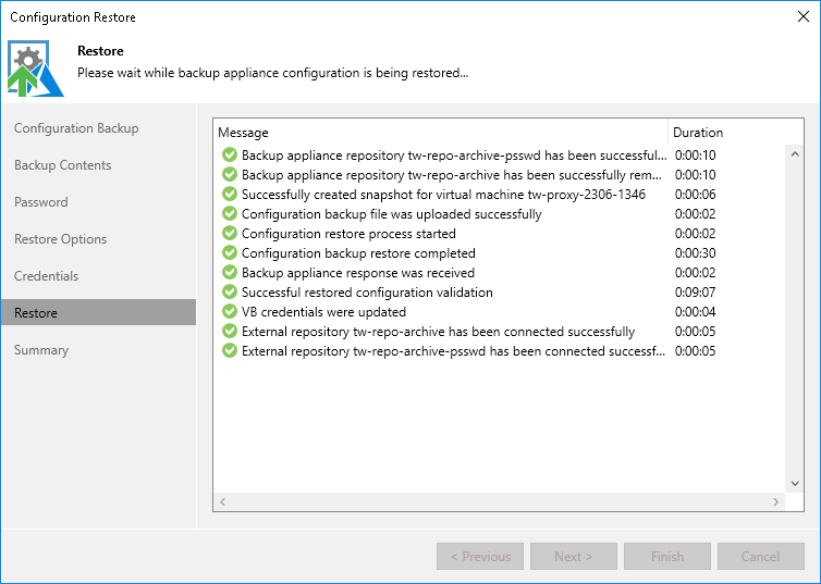 Step 7. View Restore Session Details