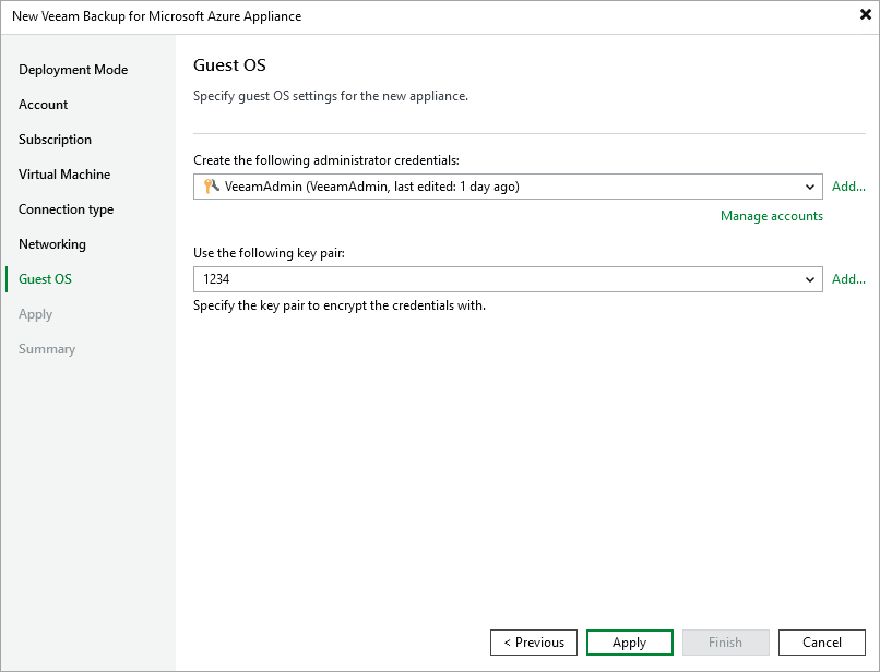 Step 8. Specify User Credentials