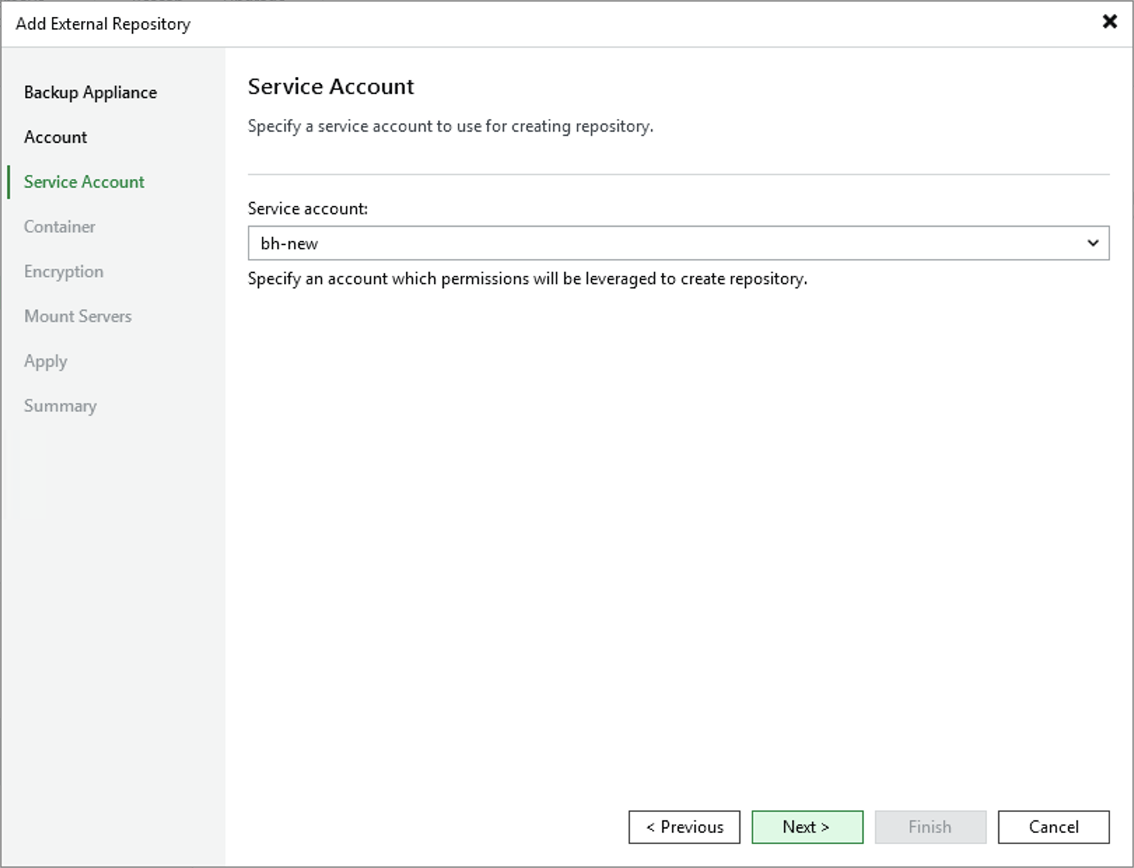 Step 4. Specify Service Account