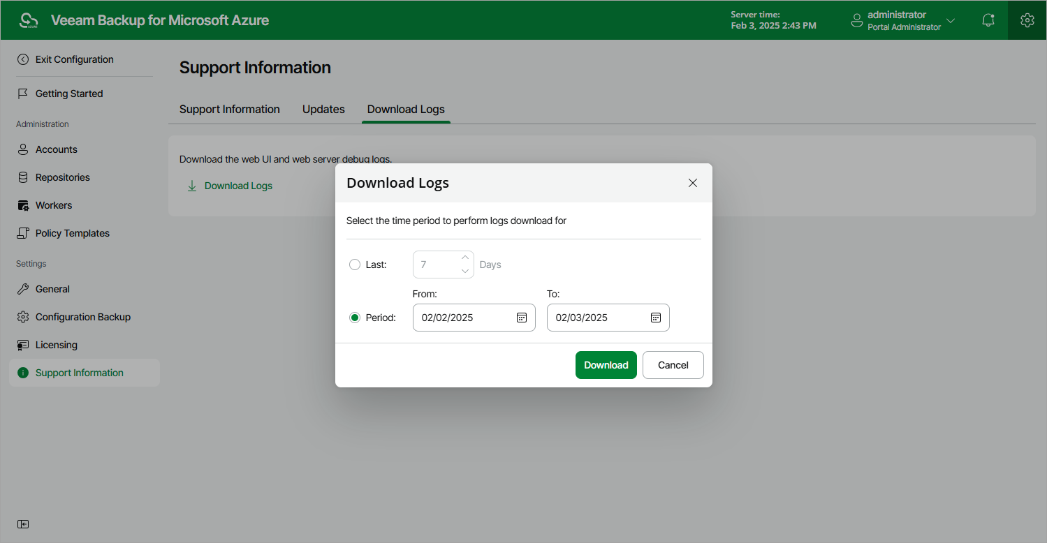 Downloading Log Files