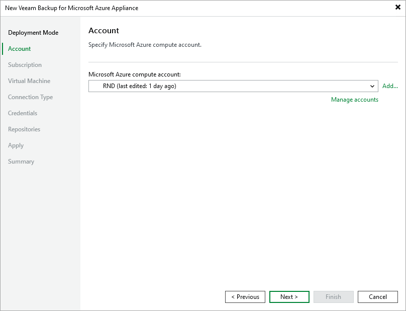 Step 3. Specify Microsoft Azure Compute Account Settings