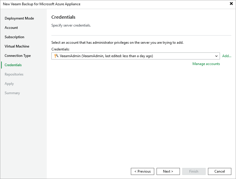 Step 7. Specify User Credentials