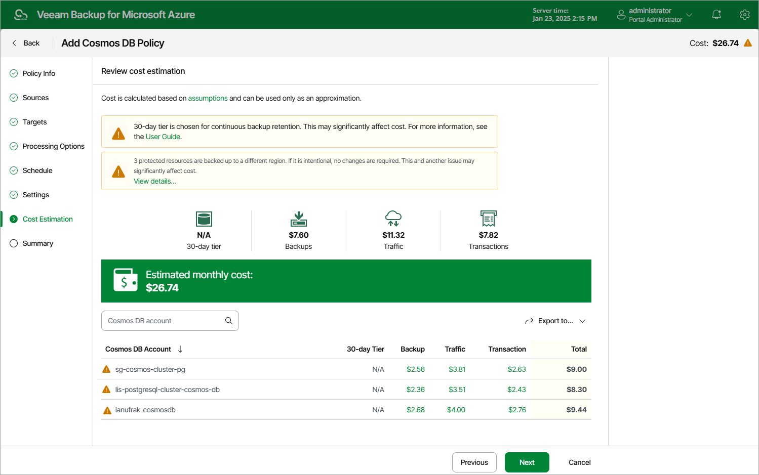 Adding Backup Policy
