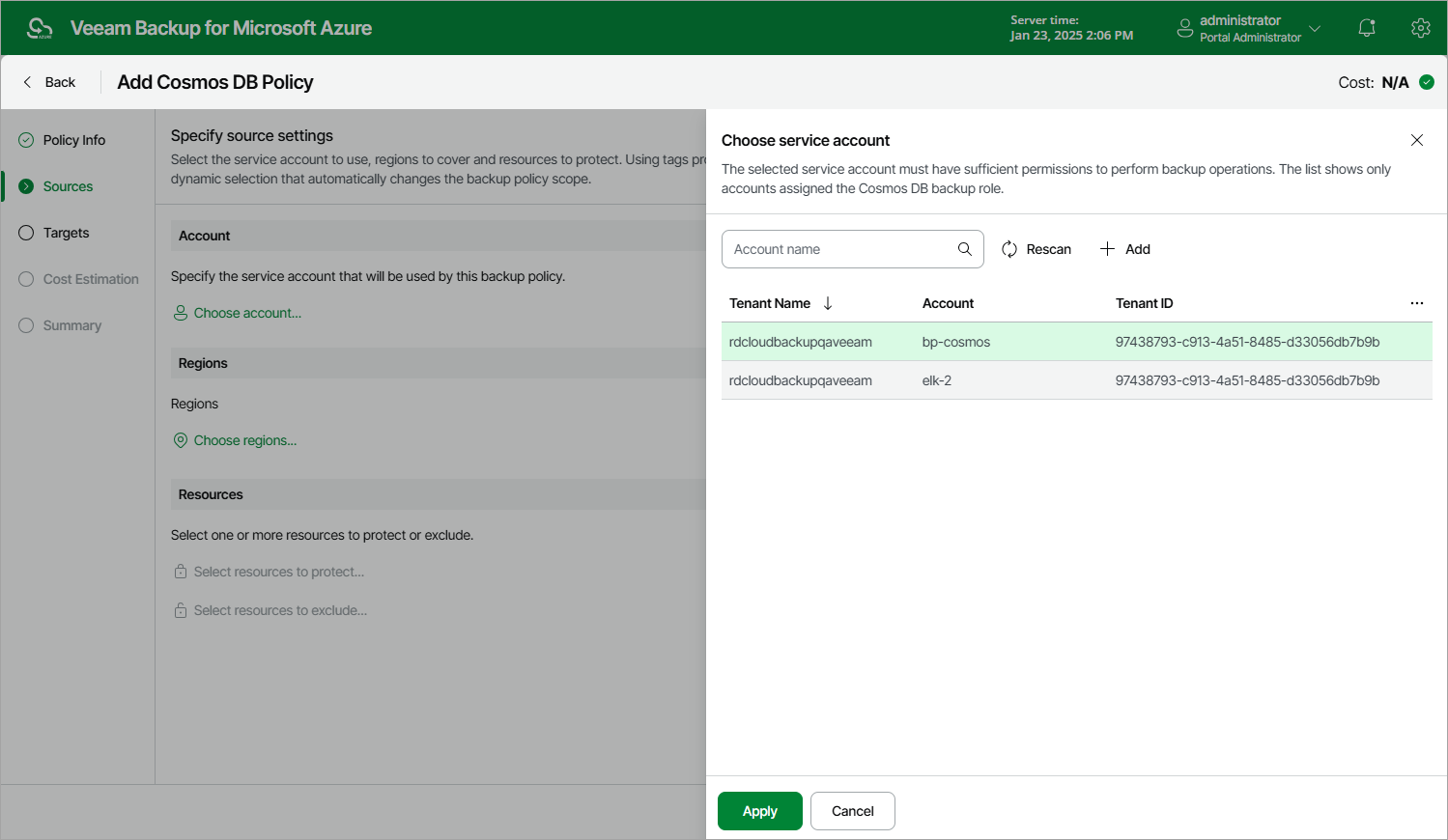 Adding Cosmos DB Backup Policy