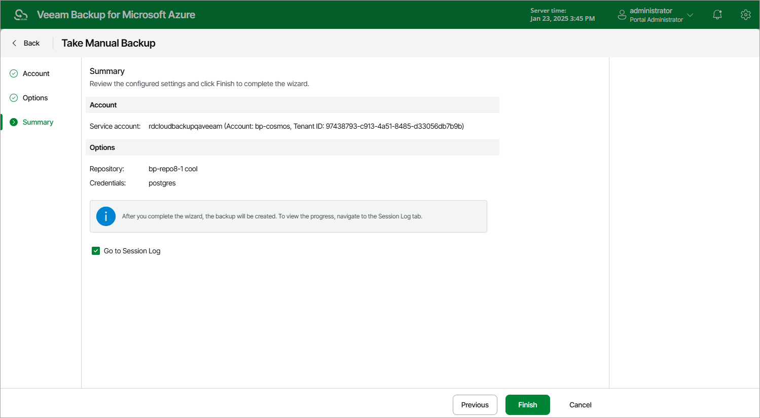 Creating Backup Manually
