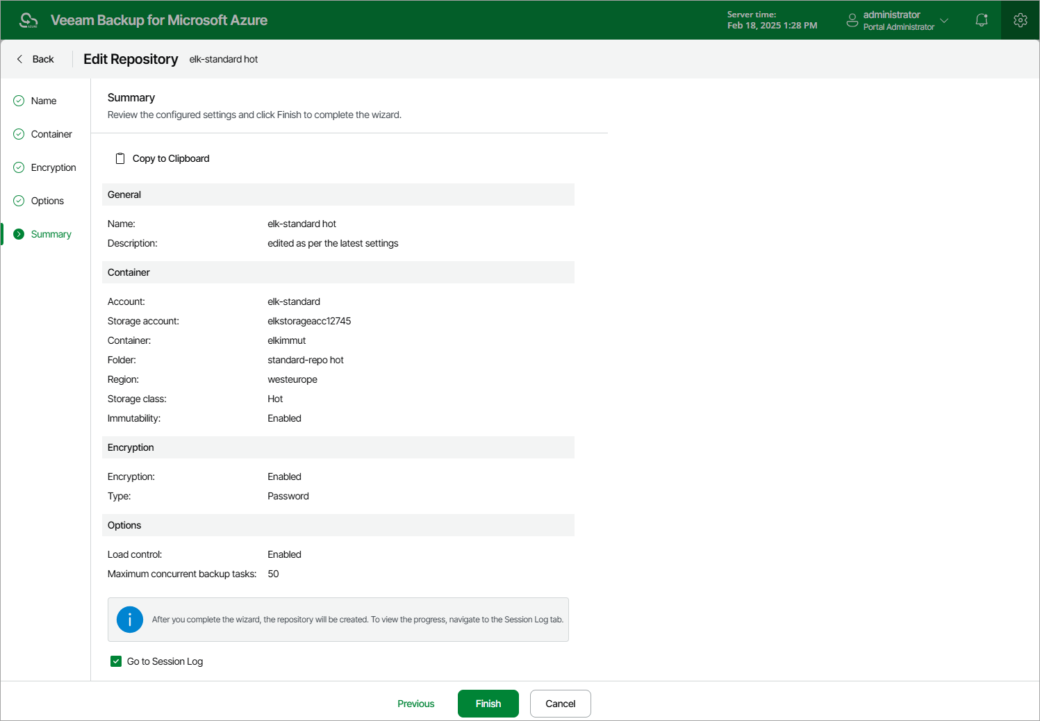 Editing Repository Settings