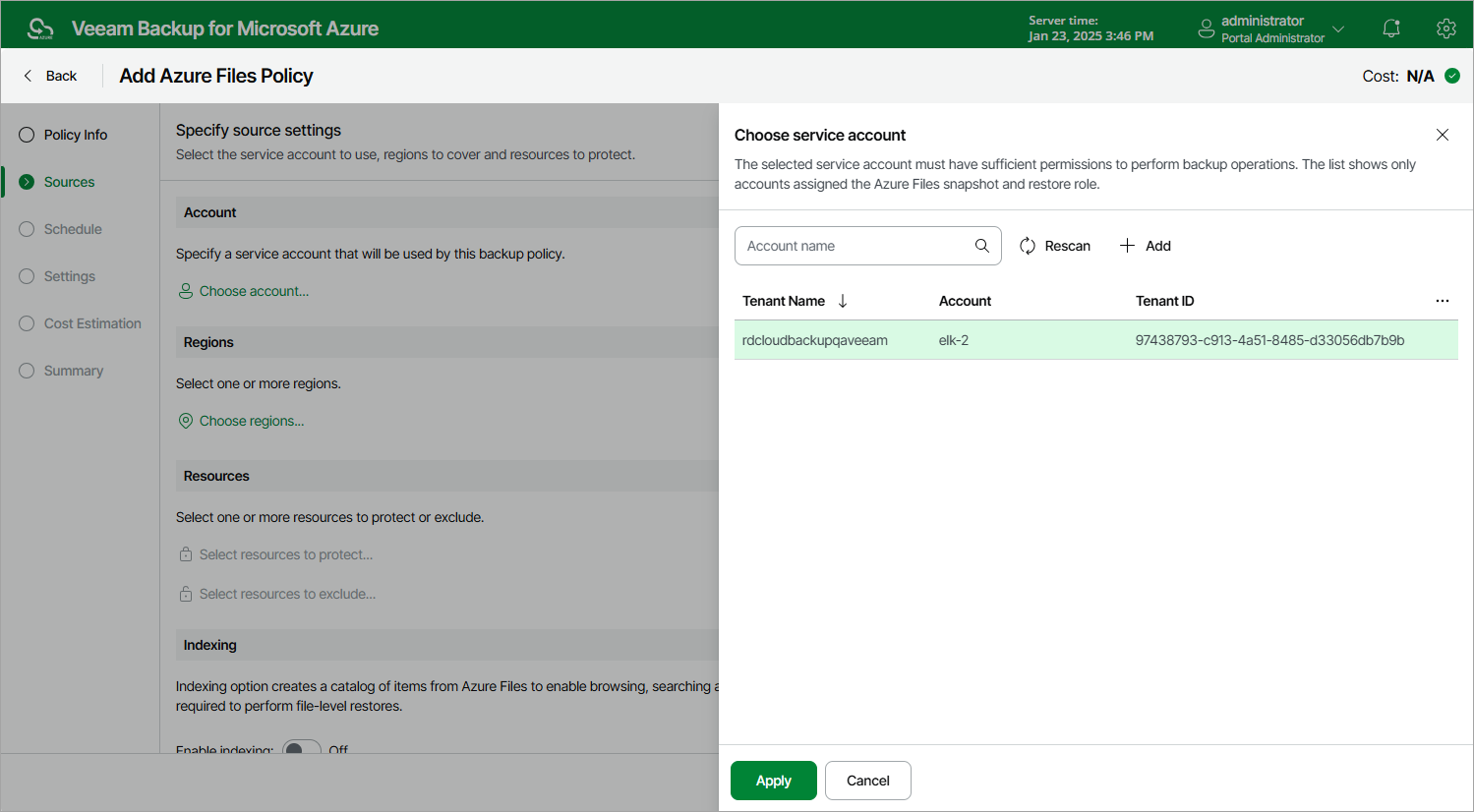 Adding Backup Policy