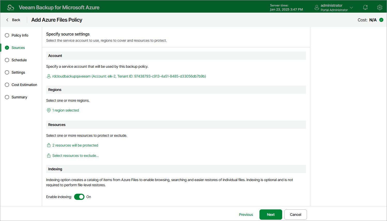 Adding Backup Policy