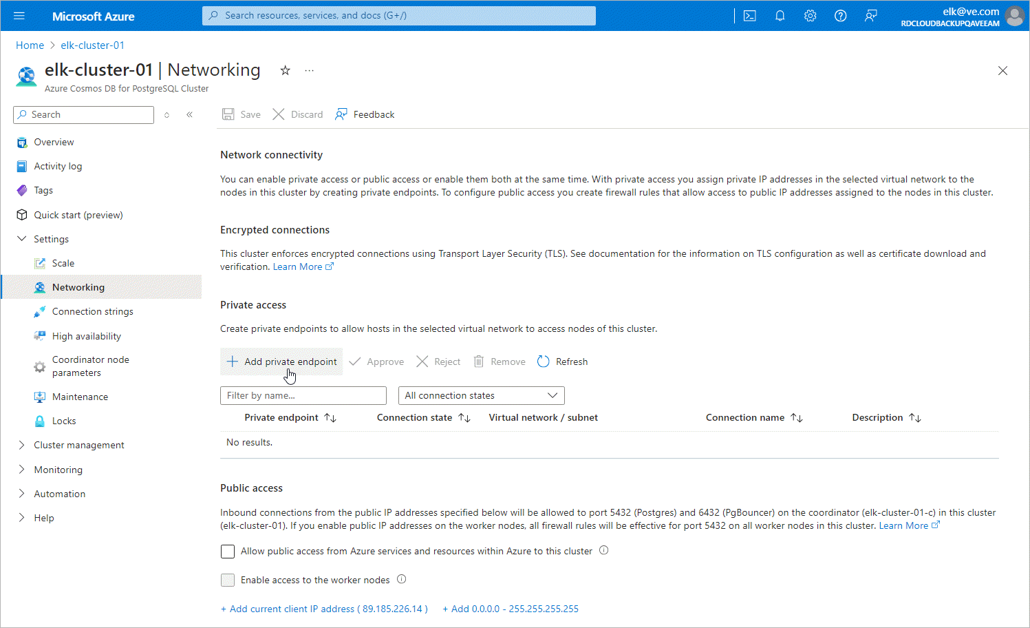 Launching Create a Private Endpoint Wizard