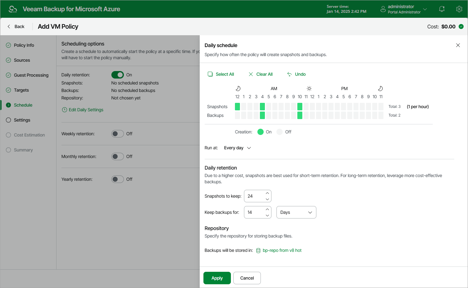 Adding Backup Policy