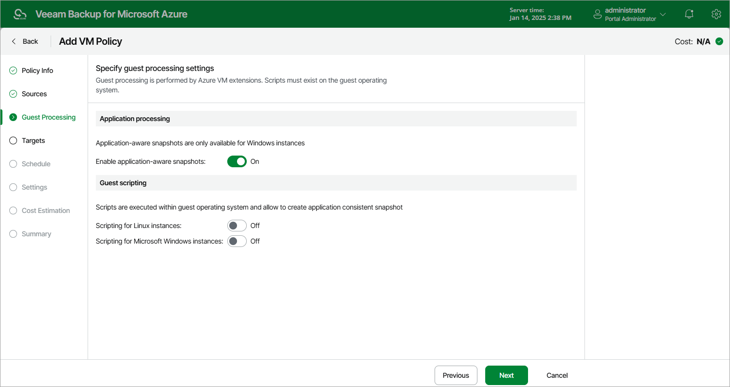 Adding Backup Policy