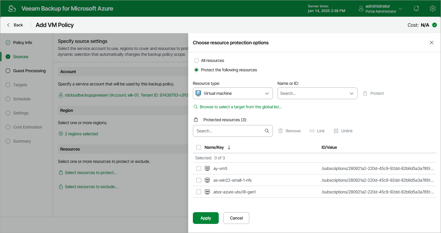 Adding Backup Policy
