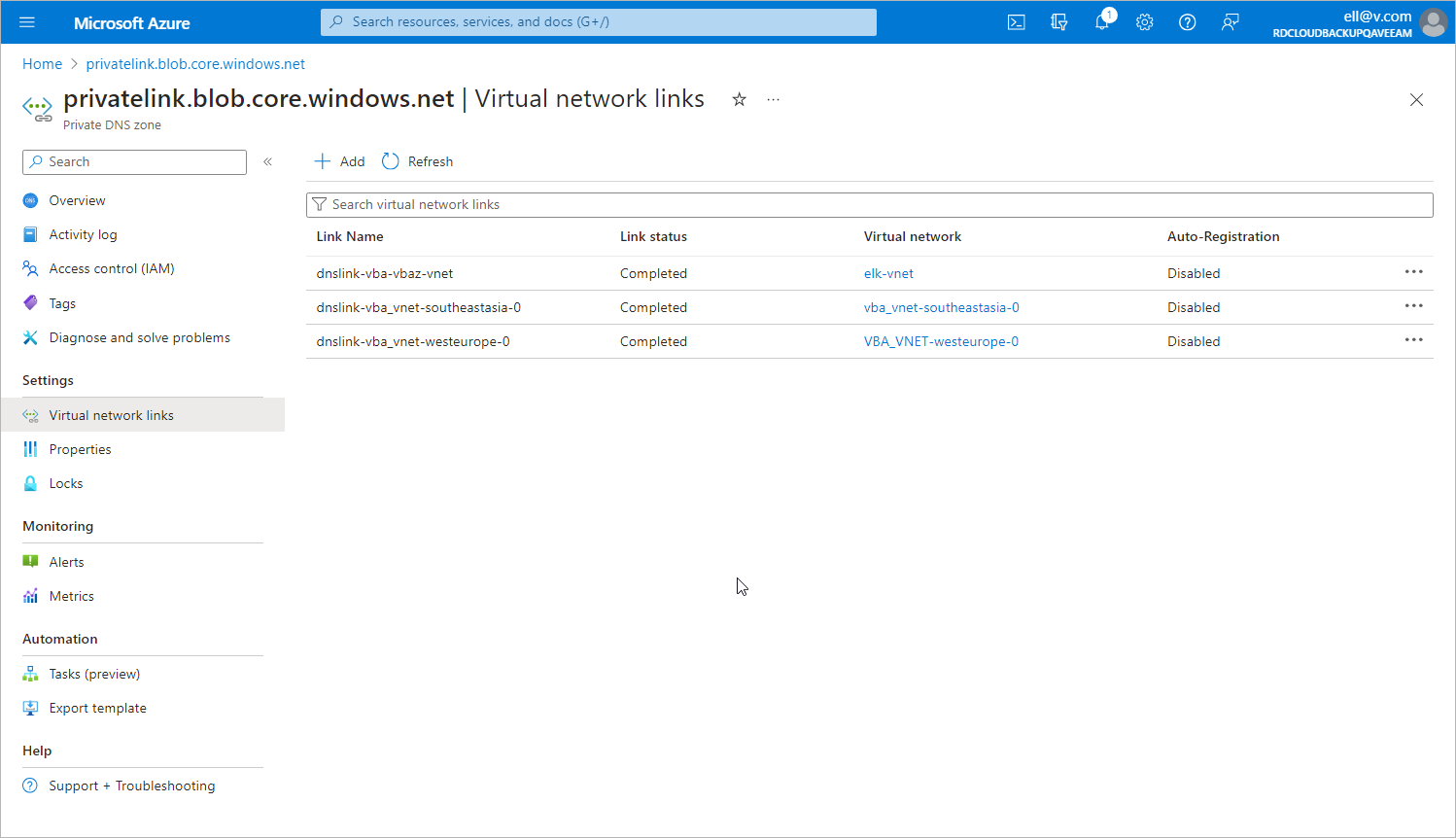 Configuring Private Endpoint for Blobs