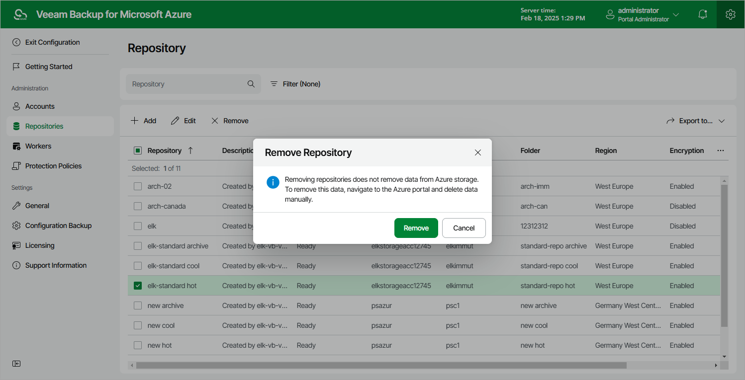 Removing Repositories