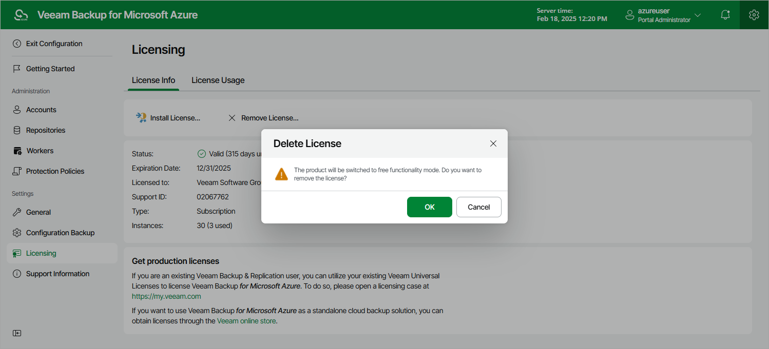 Removing License