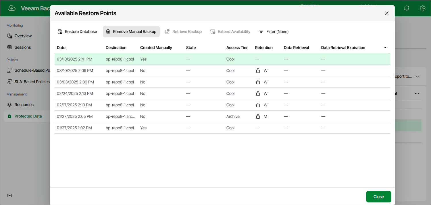 Removing SQL Backups Created Manually