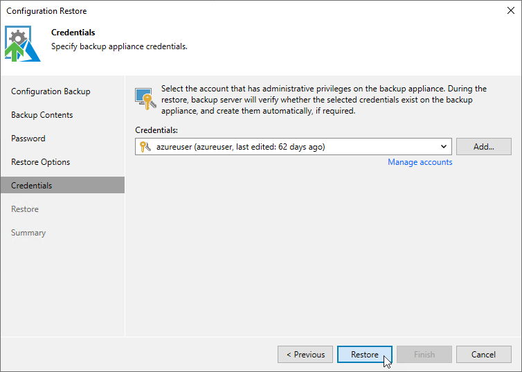 Step 6. Specify User Credentials