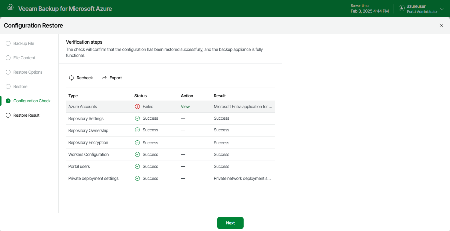 Restoring Configuration Data