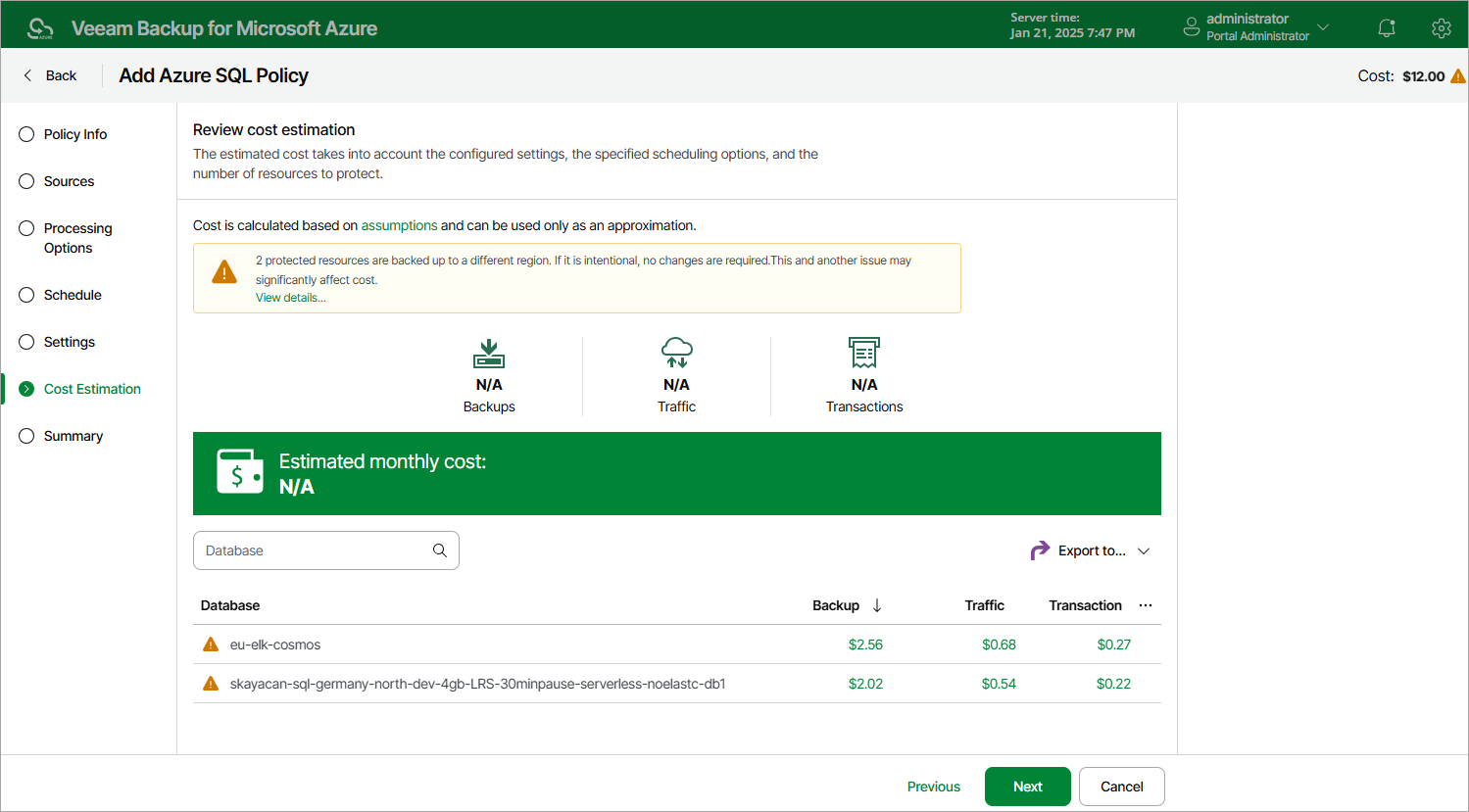 Adding Backup Policy