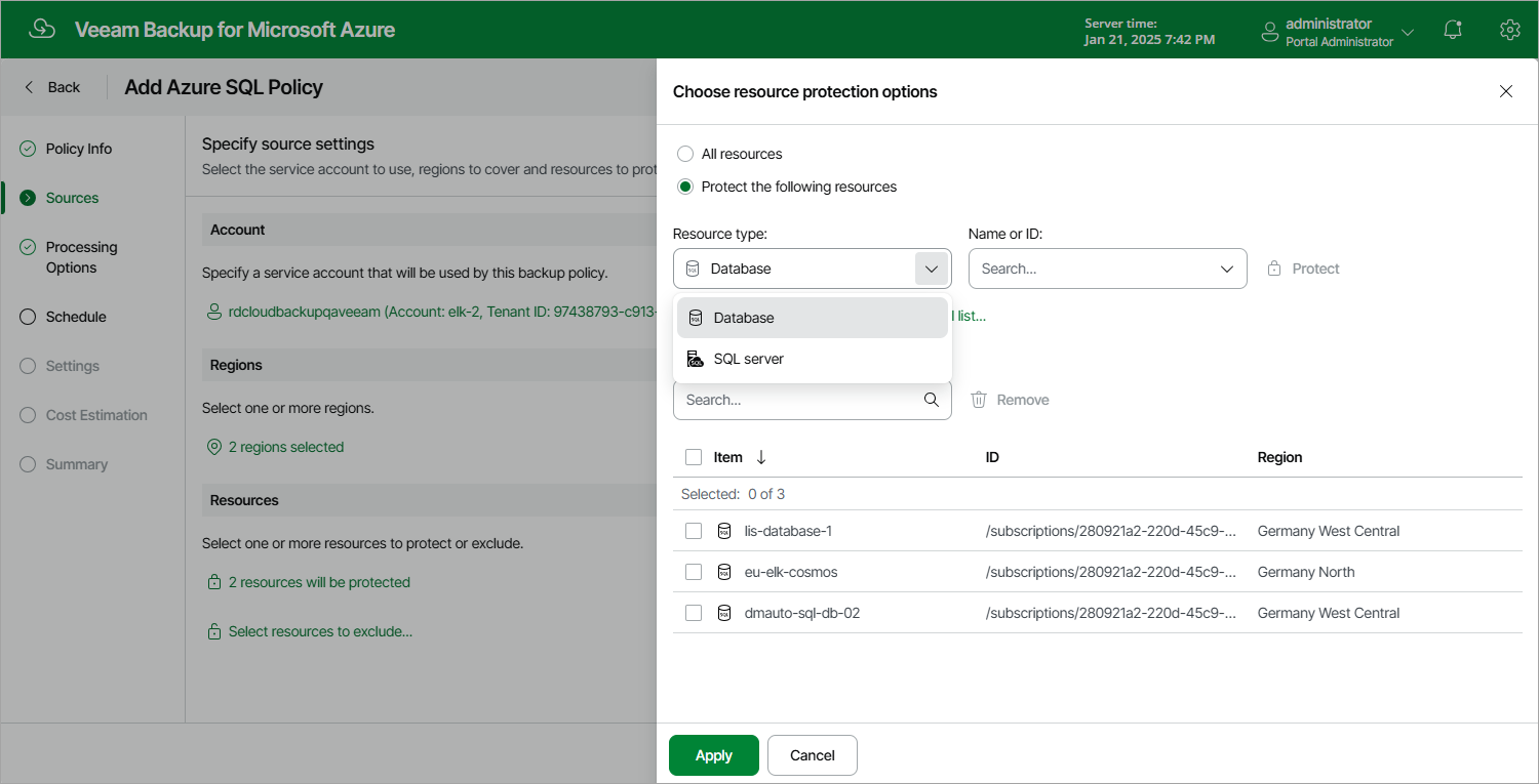 Adding Backup Policy