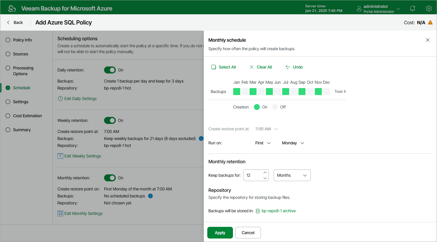 Enabling Backup Archiving