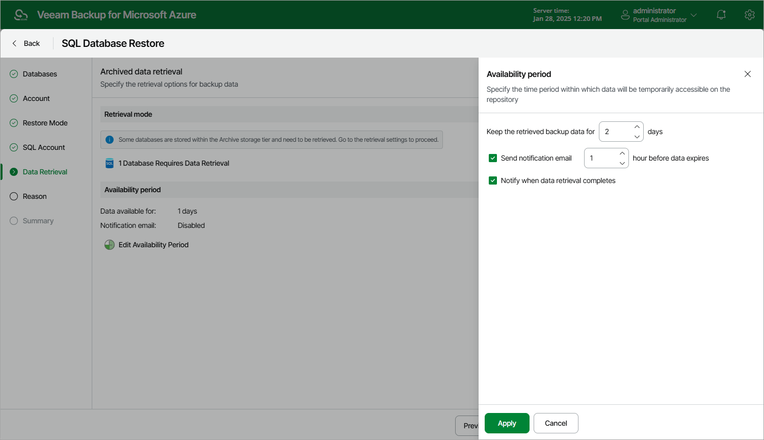 Step 6. Specify Retrieval Settings