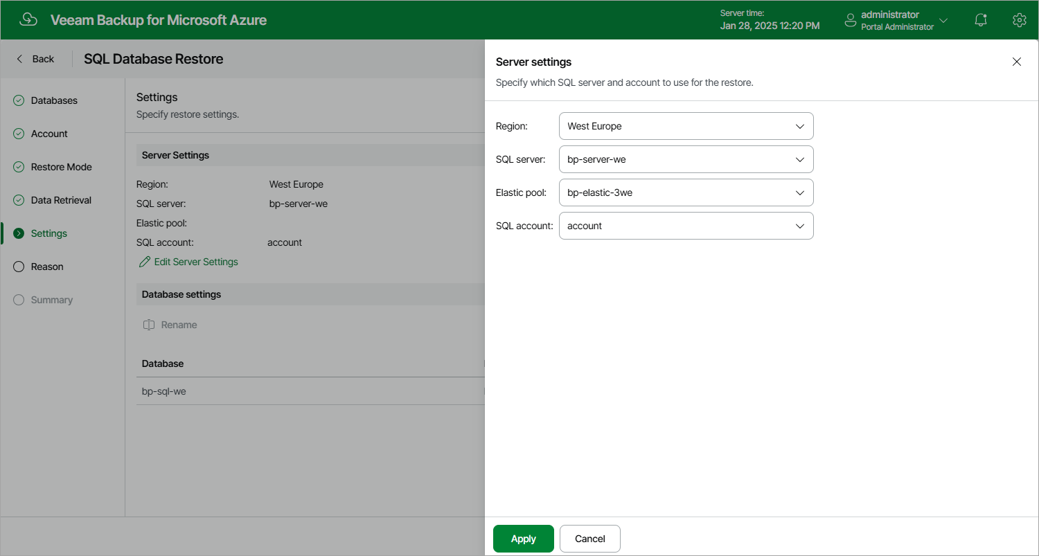Performing SQL Restore