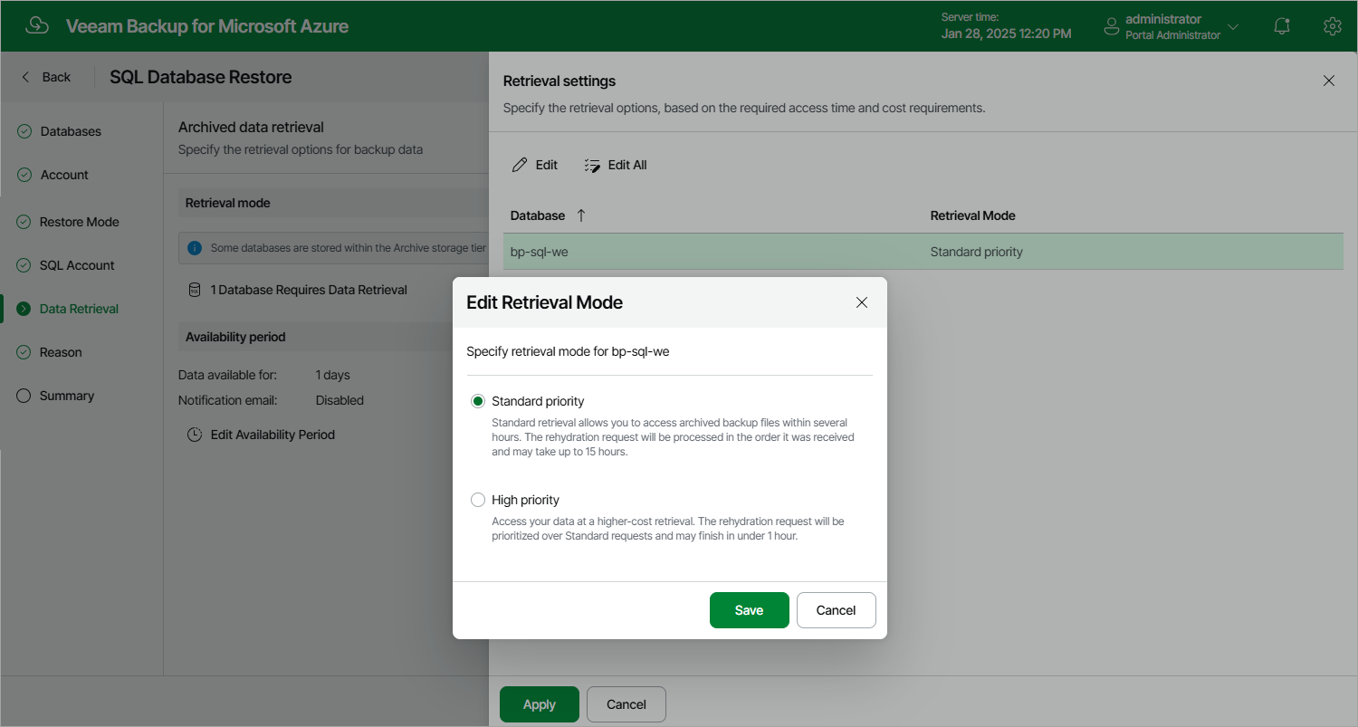 Performing SQL Restore
