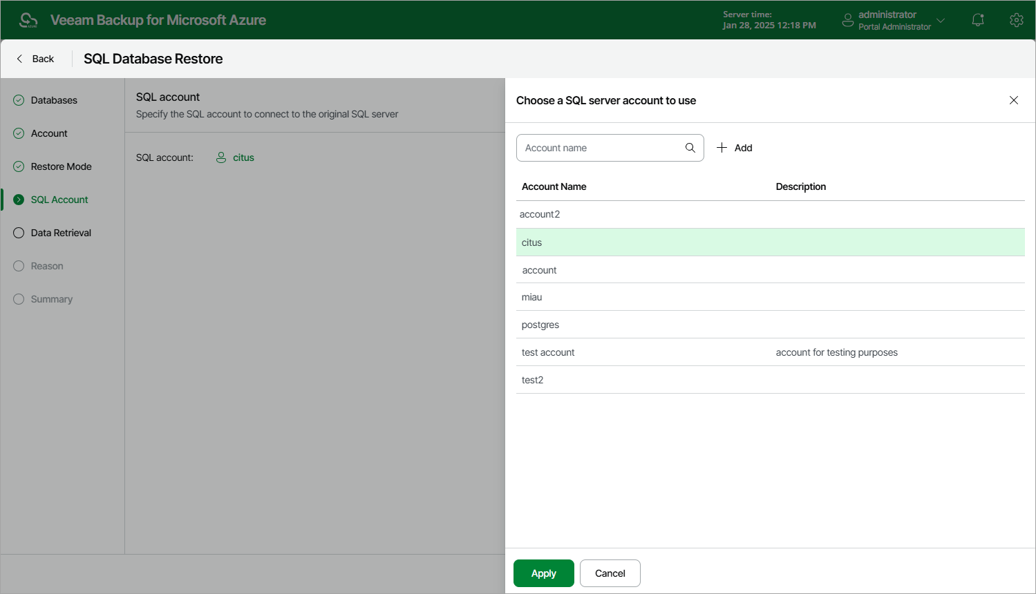 Performing SQL Restore