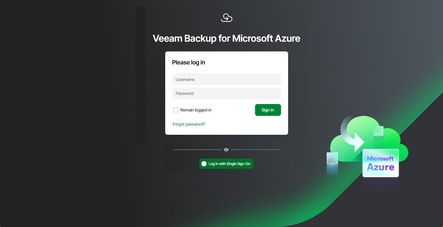 Accessing Veeam Backup for Microsoft Azure