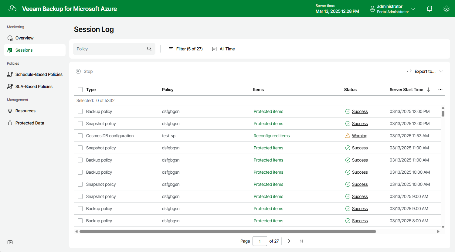 Viewing Session Statistics