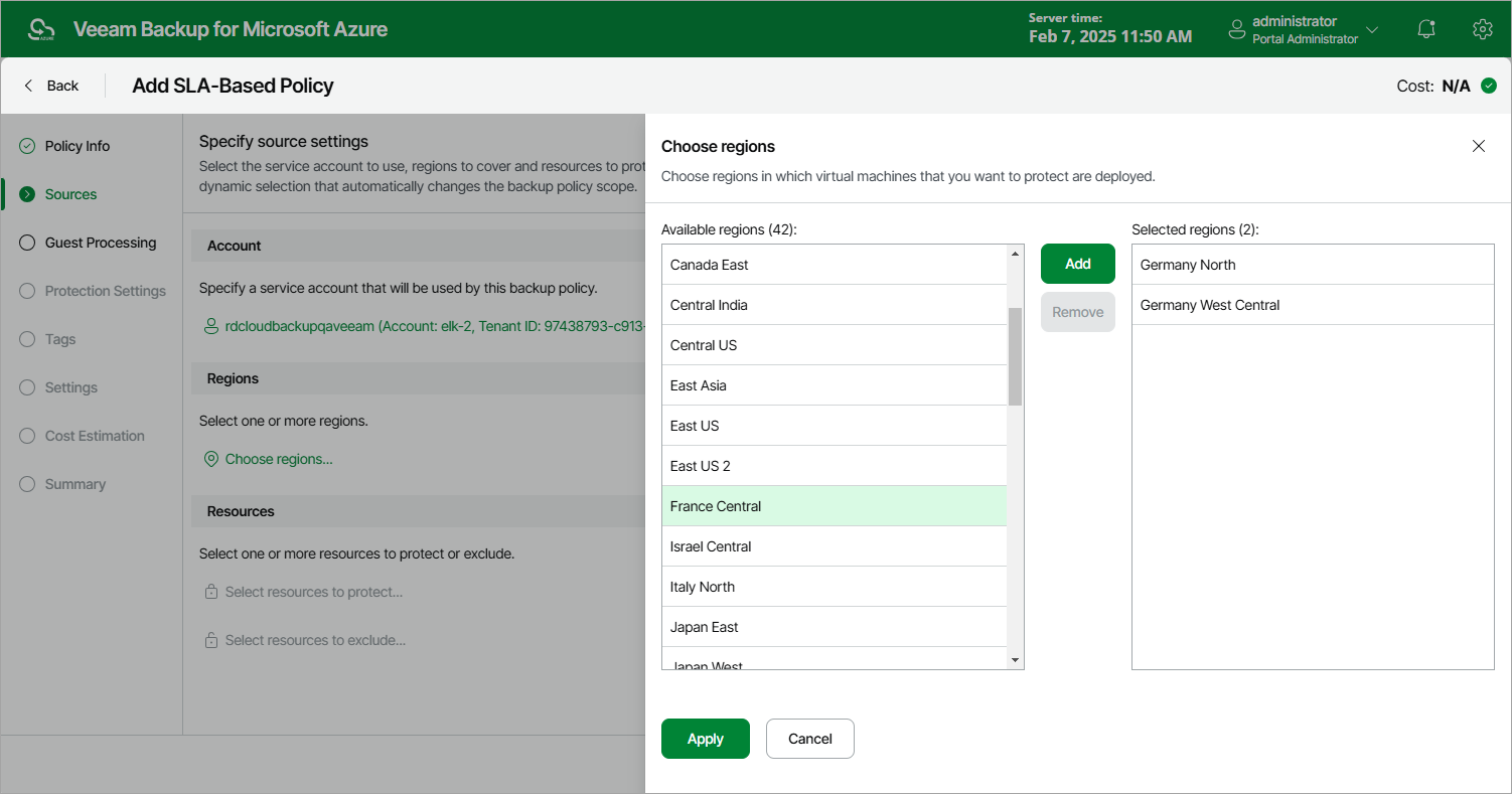 Adding Backup Policy