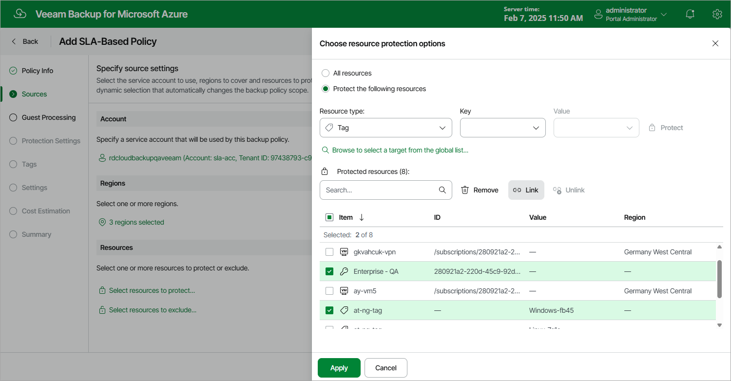 Adding Backup Policy