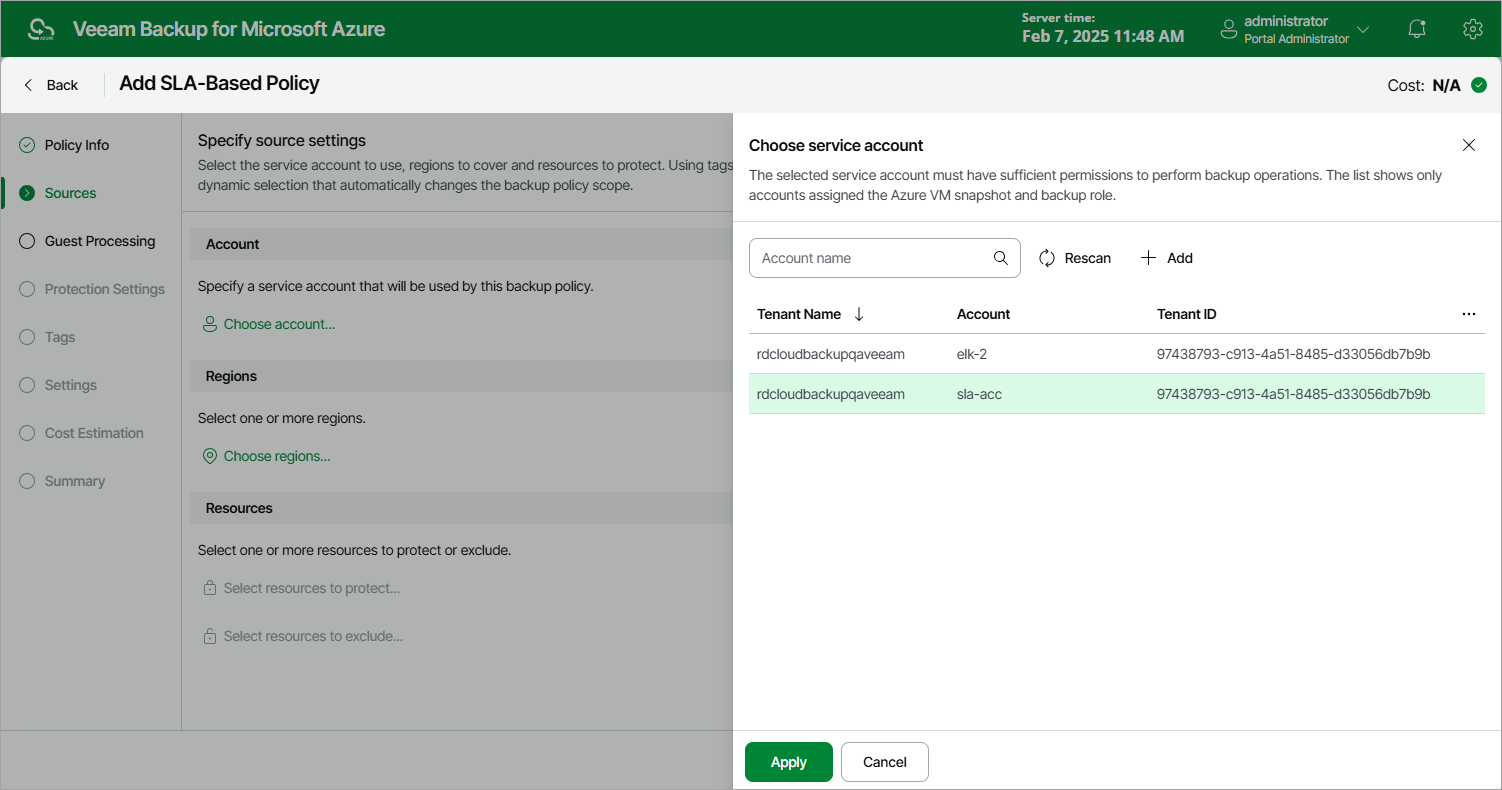 Adding Backup Policy