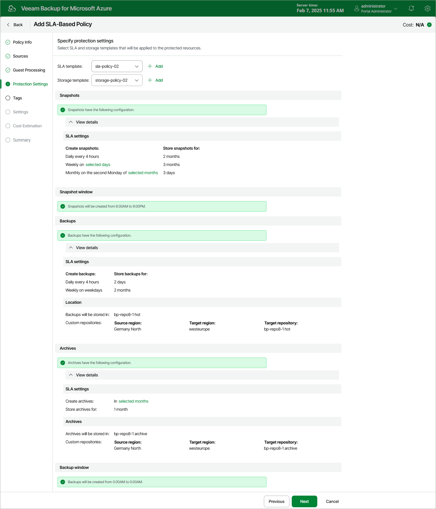 Adding Backup Policy