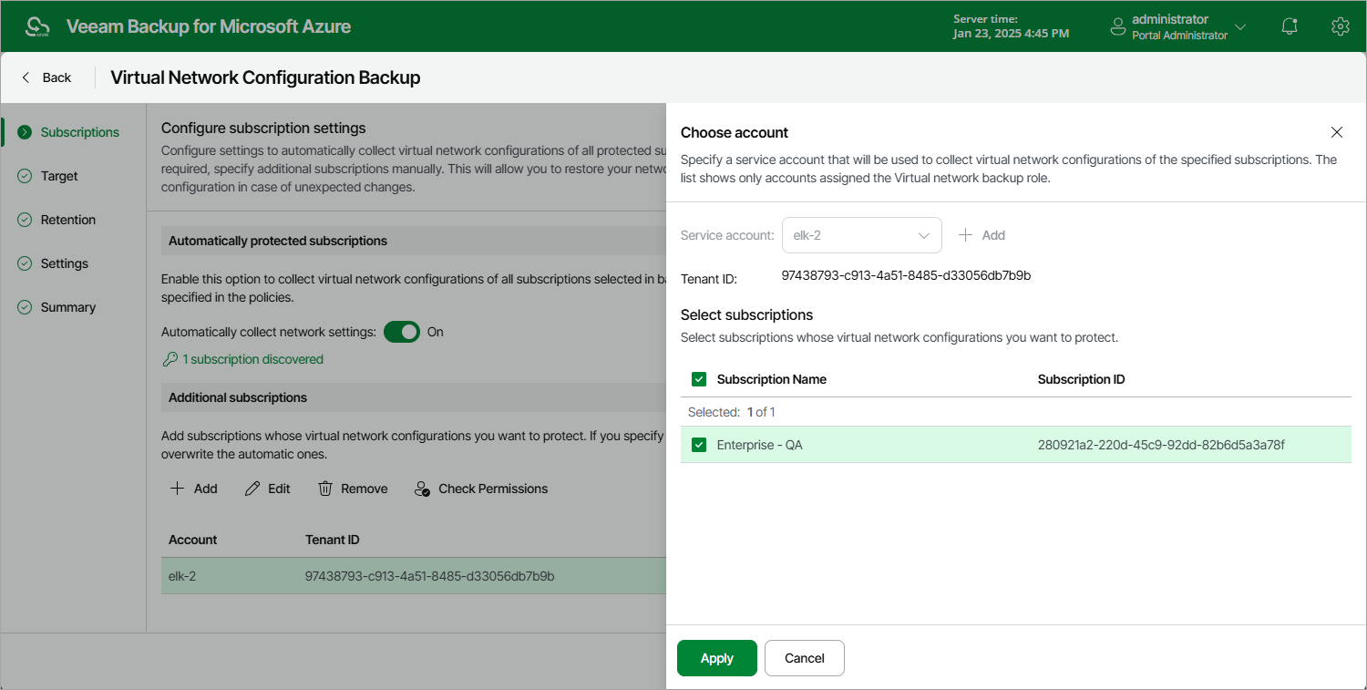Adding Azure Subscriptions Manually