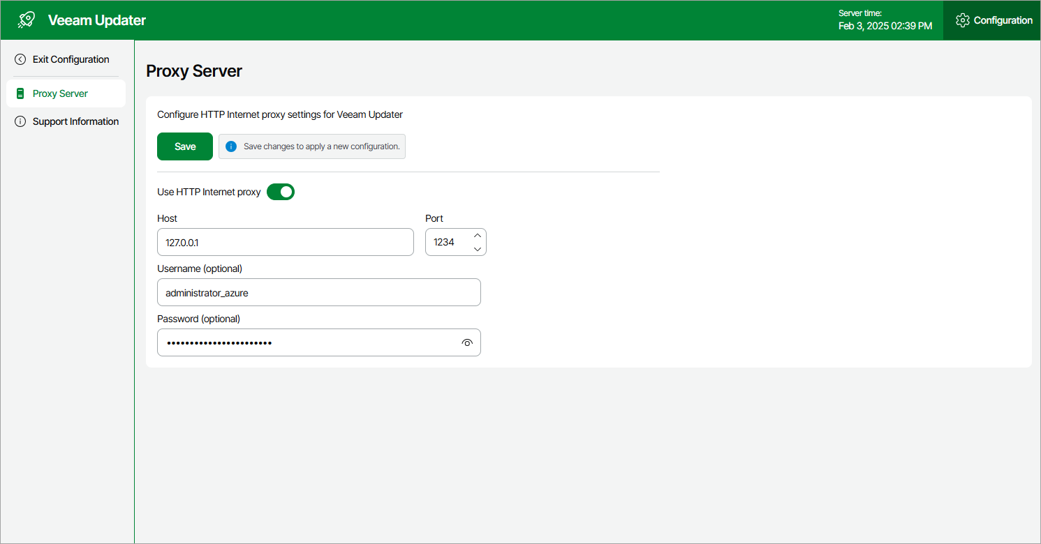 Configuring Web Proxy