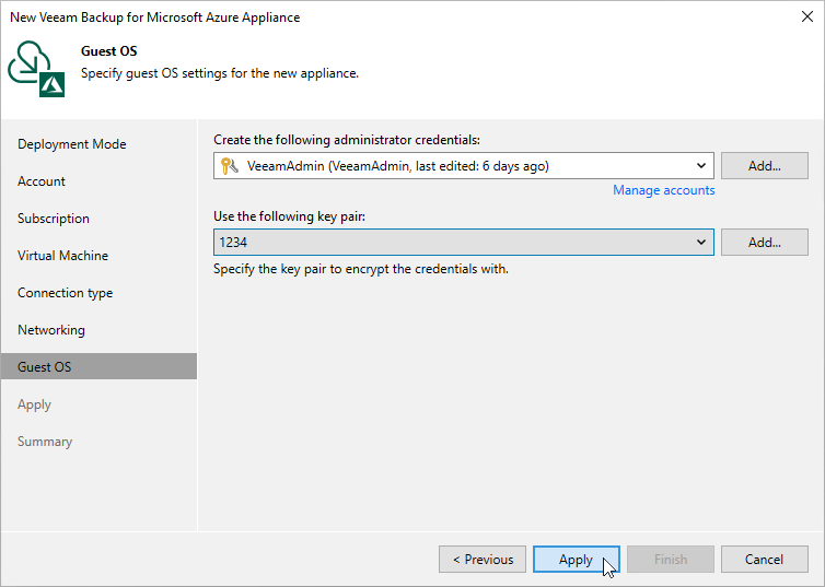 Step 8. Specify User Credentials