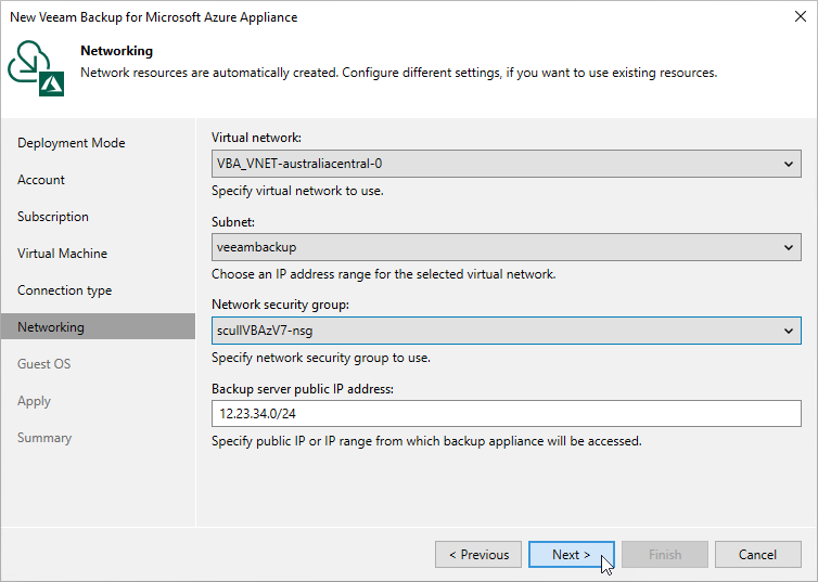 Step 7. Specify Network Settings