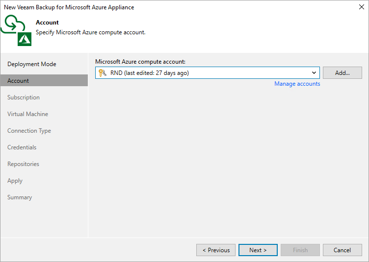 Step 3. Specify Microsoft Azure Compute Account Settings