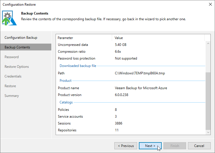 Step 3. Review Backup File Info