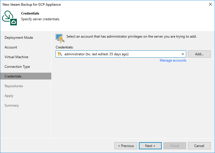 Step 6. Specify User Credentials