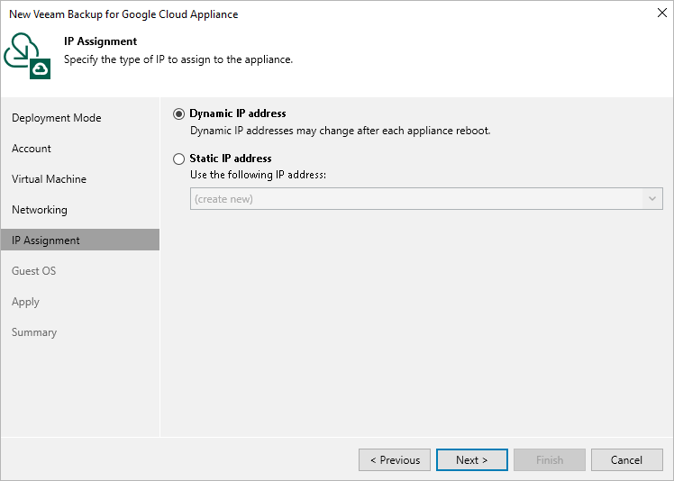 Step 6. Specify IP Address Settings