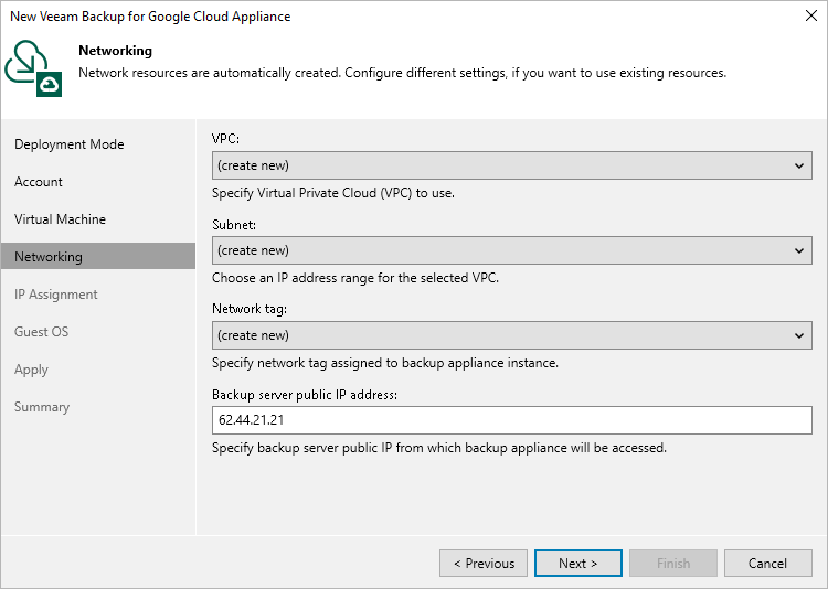 Step 5. Specify Network Settings