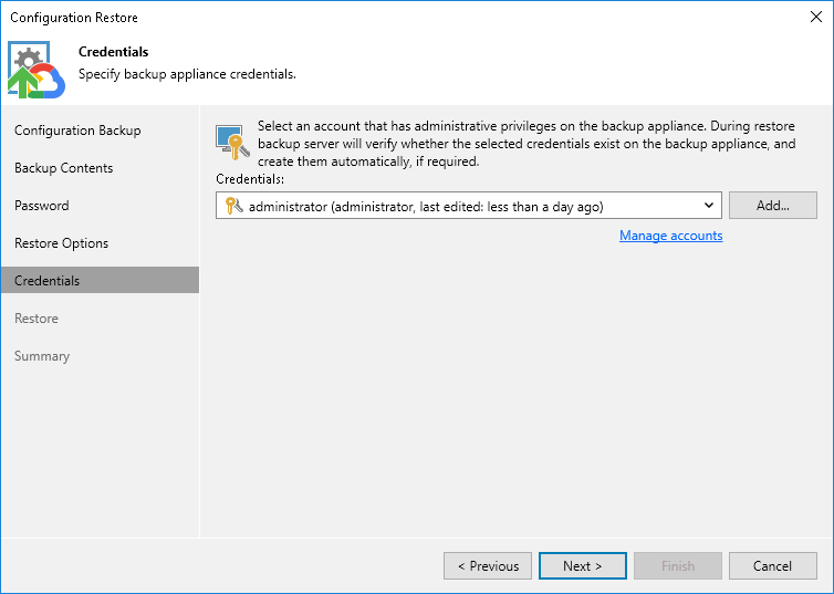 Step 6. Specify User Credentials