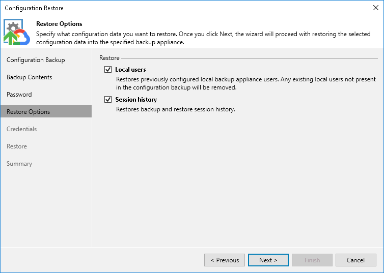 Step 5. Choose Restore Options