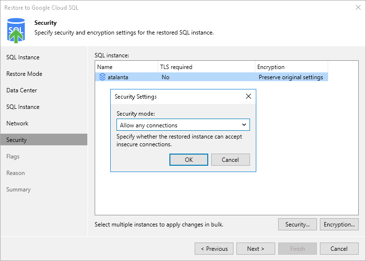 Step 7. Configure Security Settings