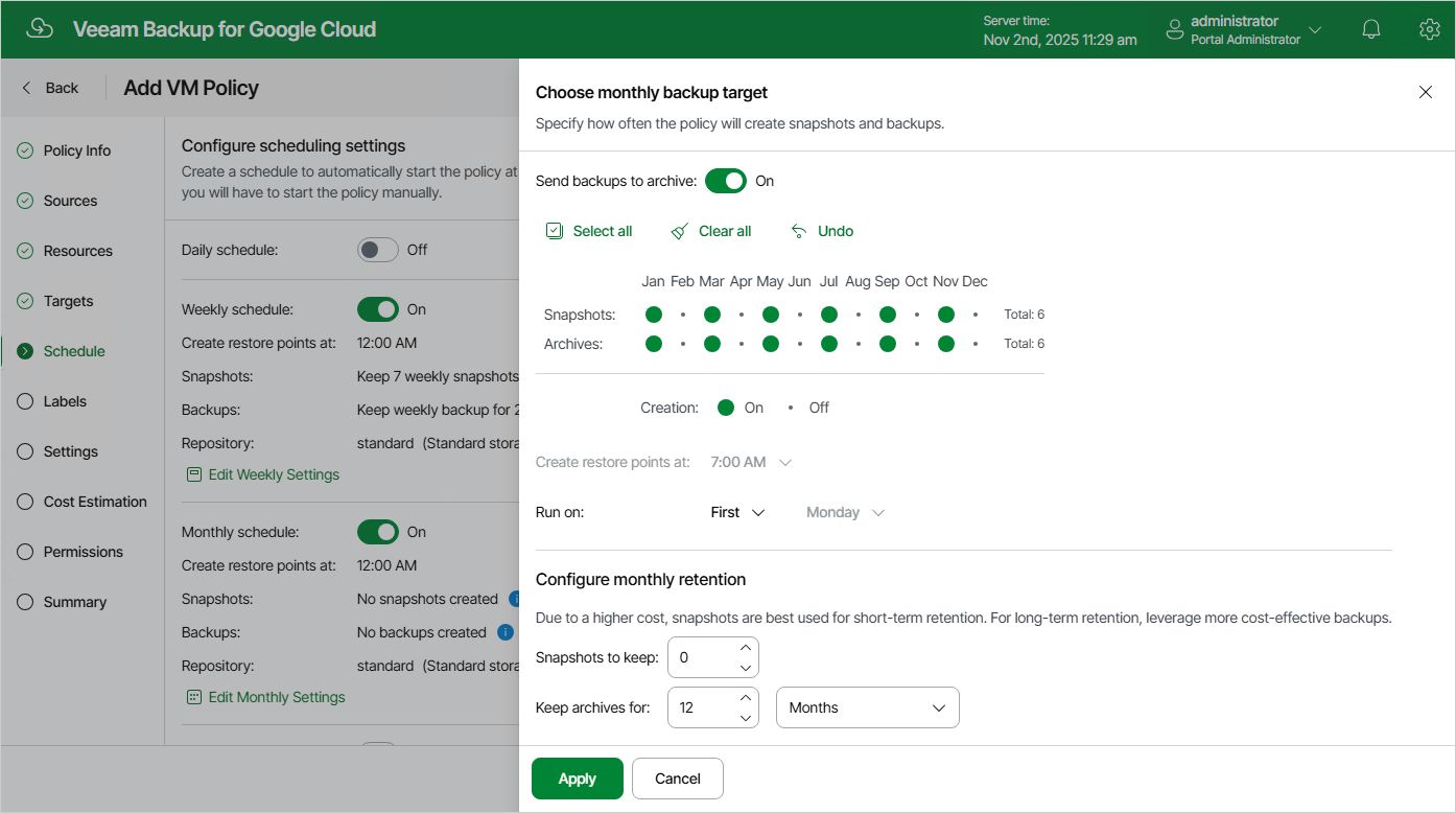 Enabling Backup Archiving