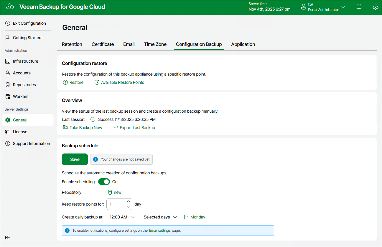 Creating Configuration Backup Automatically